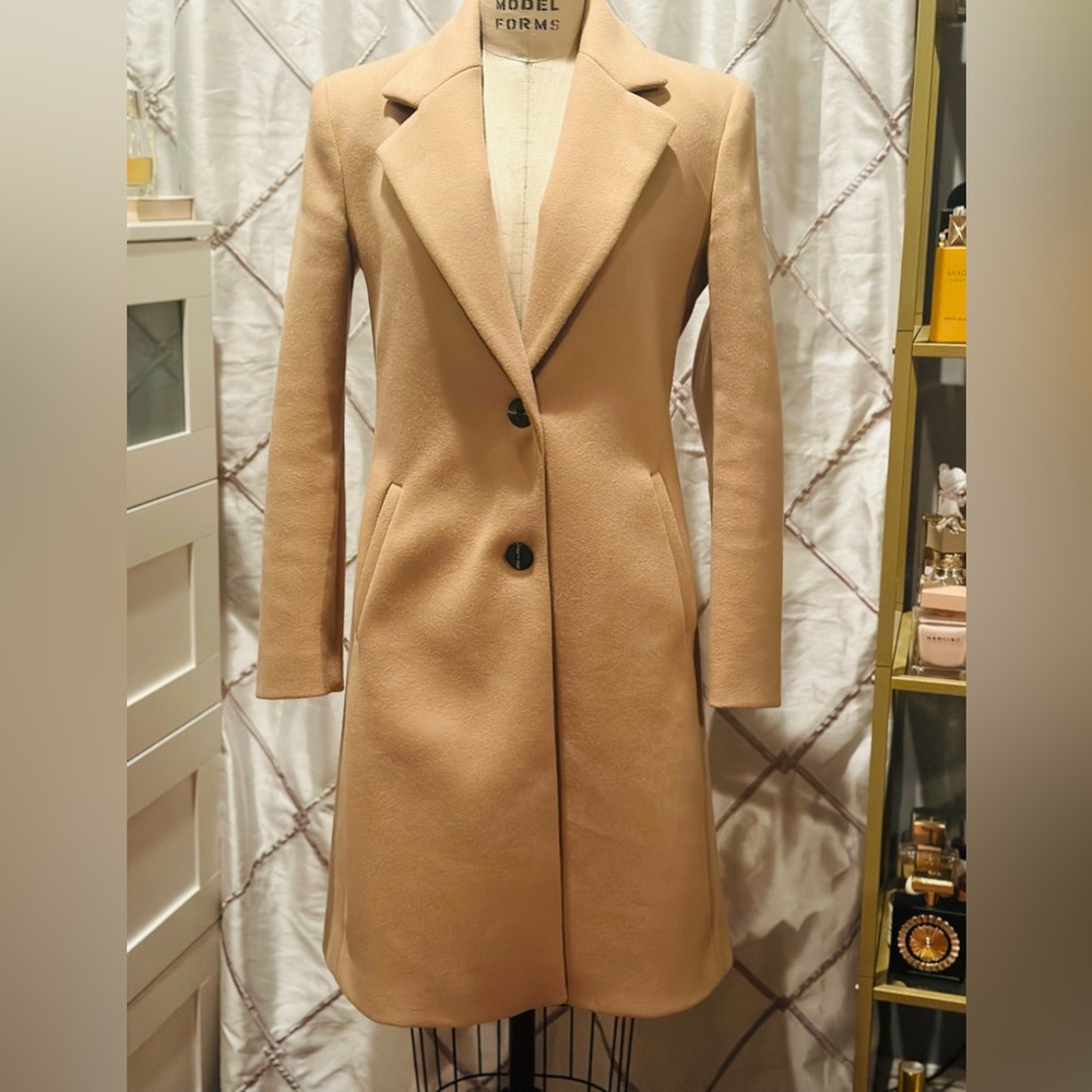 Zara Taupe Brown Soft Coat Size L